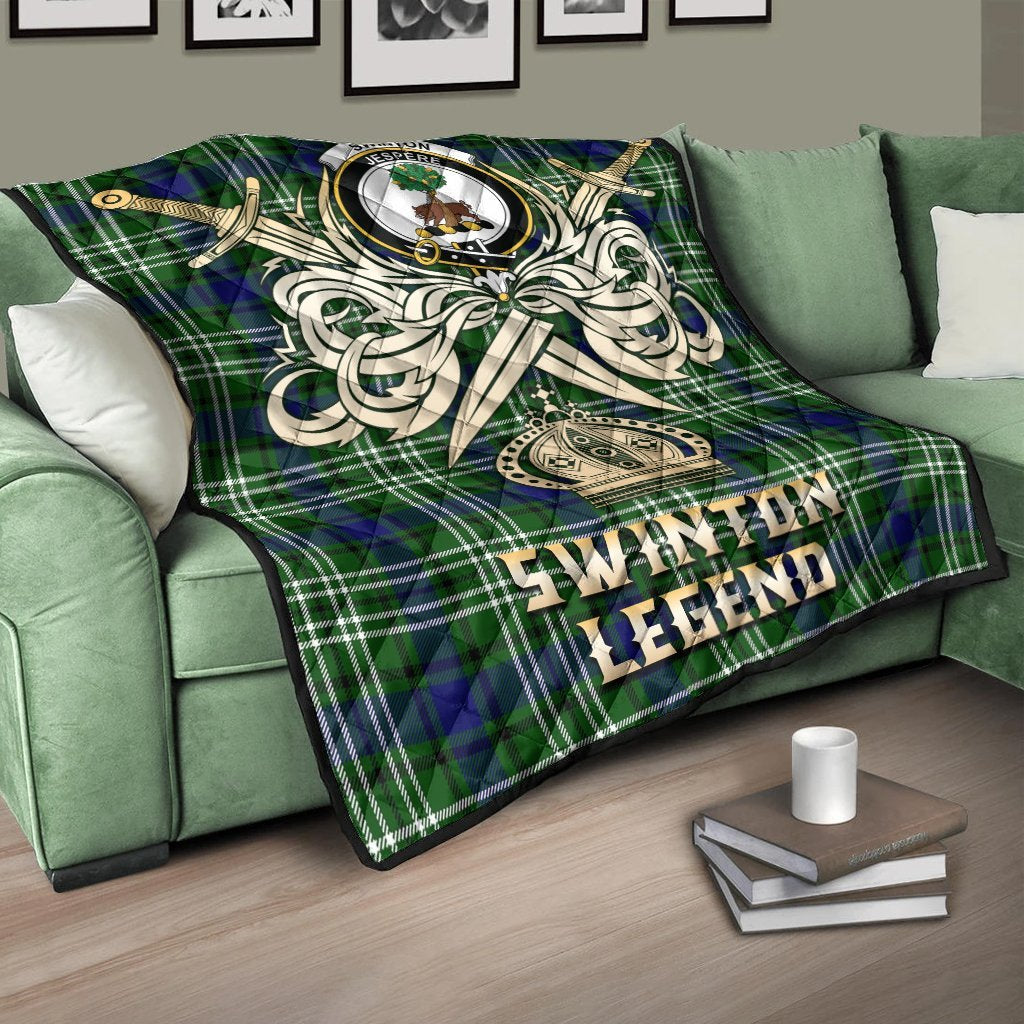 Swinton Tartan Crest Legend Gold Royal Premium Quilt