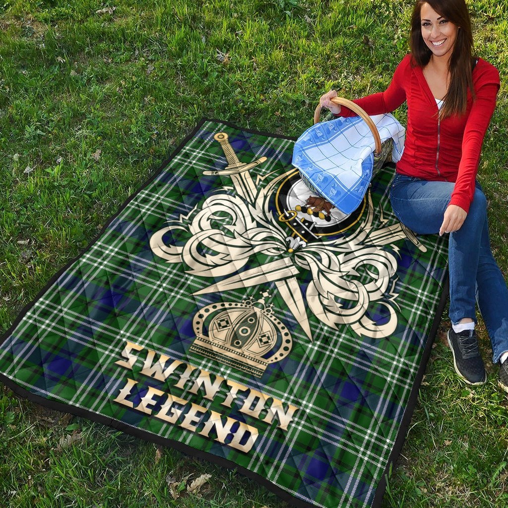 Swinton Tartan Crest Legend Gold Royal Premium Quilt