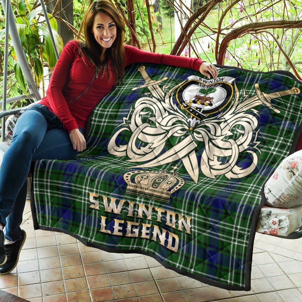 Swinton Tartan Crest Legend Gold Royal Premium Quilt