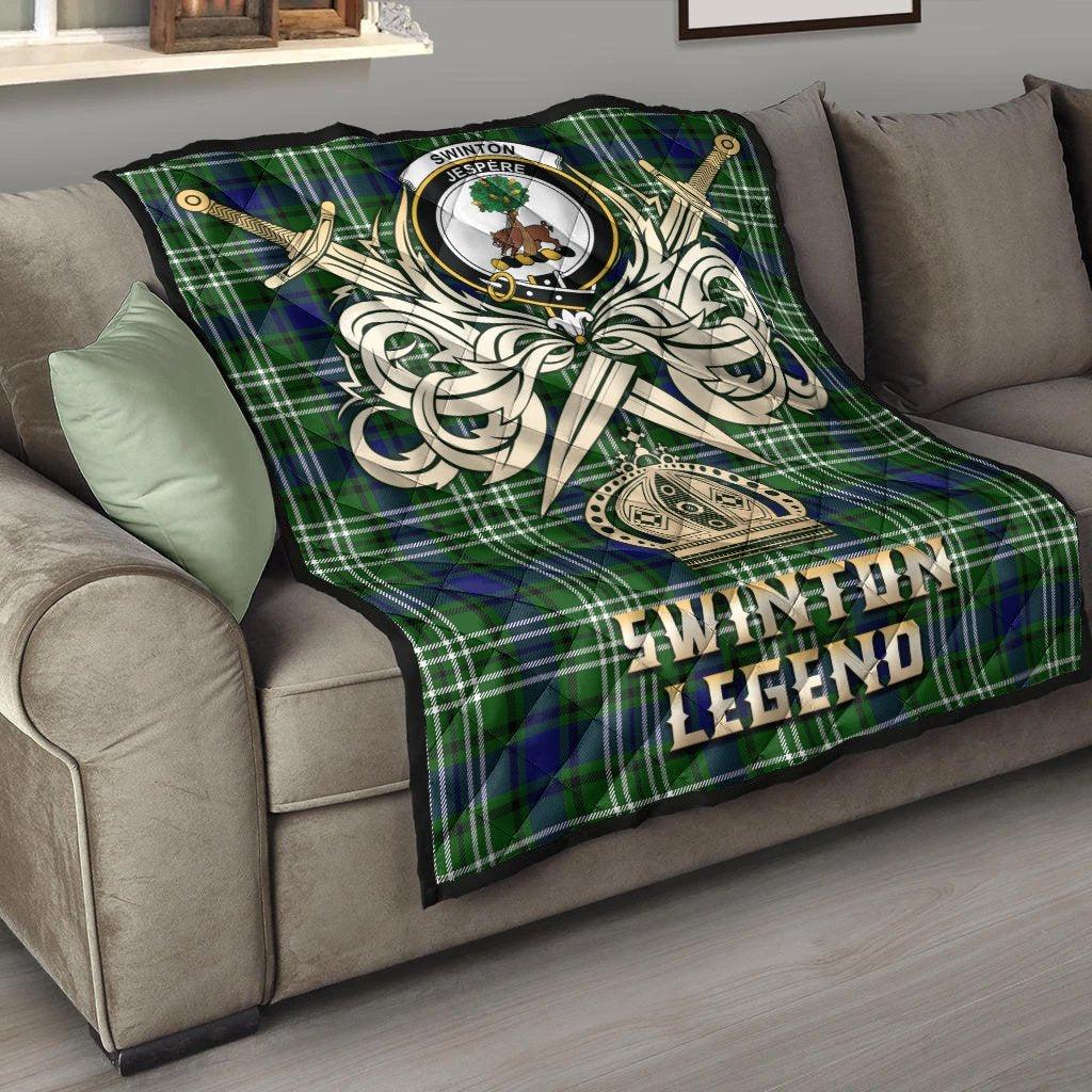 Swinton Tartan Crest Legend Gold Royal Premium Quilt