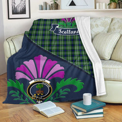 Swinton Tartan Crest Premium Blanket - Thistle Style