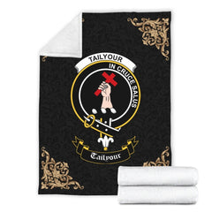 Tailyour (or Taylor) Crest Tartan Premium Blanket Black