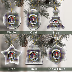 Taylor Tartan Christmas Ceramic Ornament - Snow Style