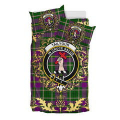 Taylor Tartan Crest Bedding Set - Golden Thistle Style