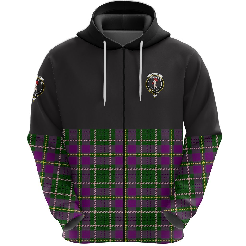 Taylor Clan Half Of Tartan Zipper Hoodie