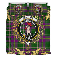 Taylor Tartan Crest Bedding Set - Golden Thistle Style