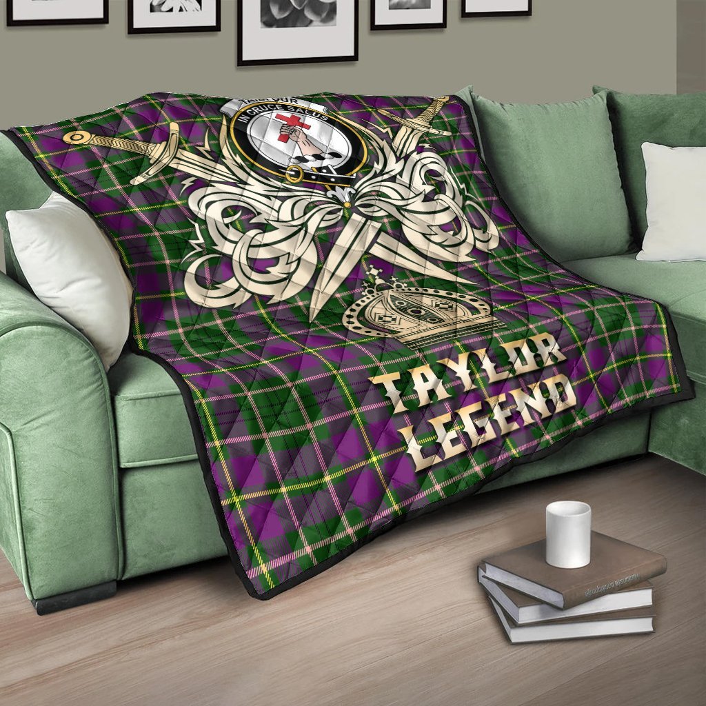 Taylor Tartan Crest Legend Gold Royal Premium Quilt