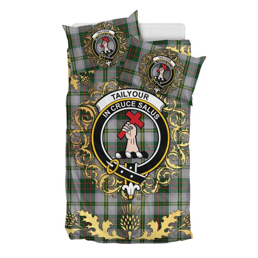 Taylor Dress Tartan Crest Bedding Set - Golden Thistle Style