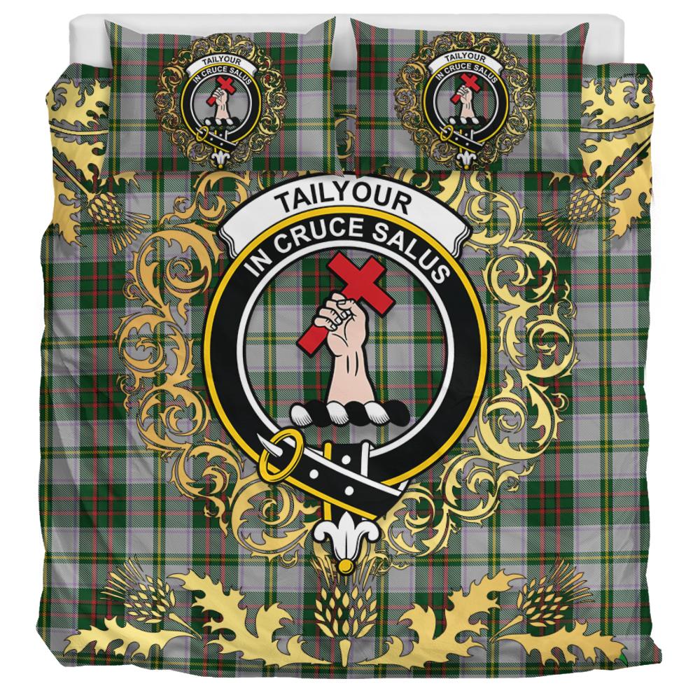 Taylor Dress Tartan Crest Bedding Set - Golden Thistle Style