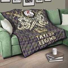 Taylor Weathered Tartan Crest Legend Gold Royal Premium Quilt