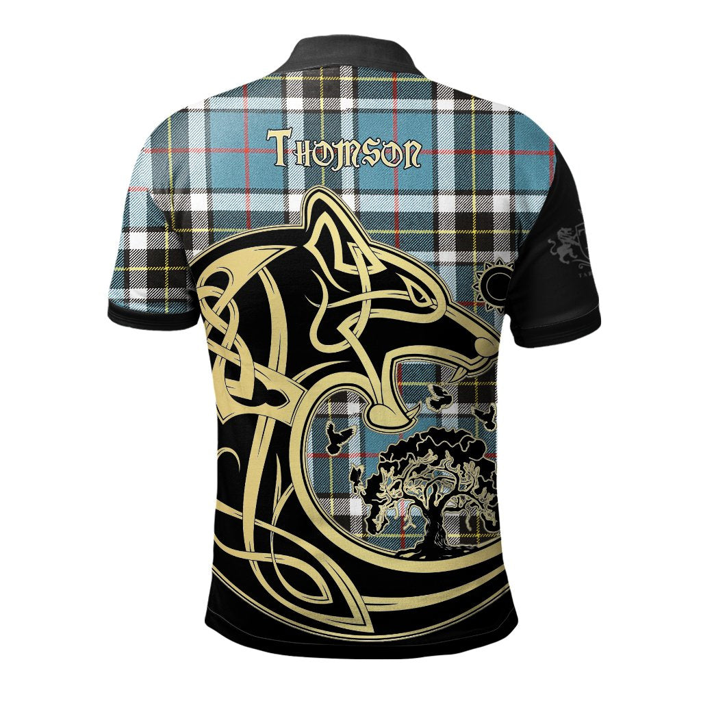 Thomson Tartan Polo Shirt Viking Wolf