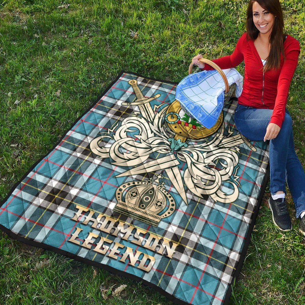 Thomson Tartan Crest Legend Gold Royal Premium Quilt