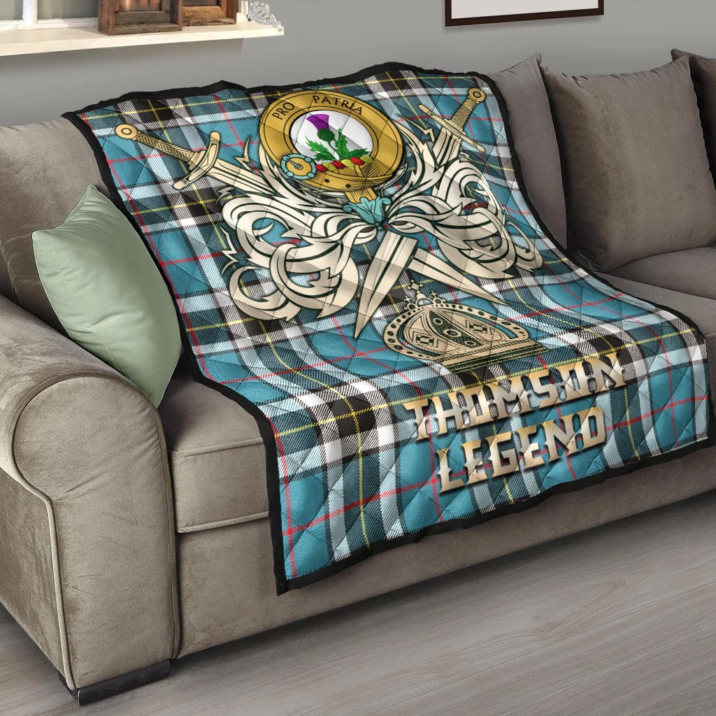 Thomson Tartan Crest Legend Gold Royal Premium Quilt
