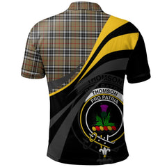 Thomson Camel Tartan Polo Shirt - Royal Coat Of Arms Style