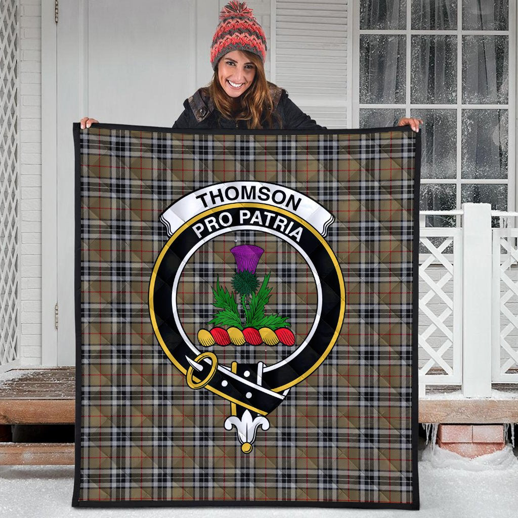 Thomson Camel Tartan Crest Quilt