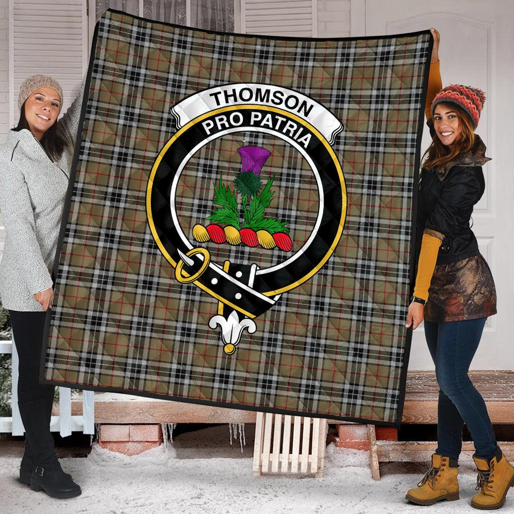 Thomson Camel Tartan Crest Quilt