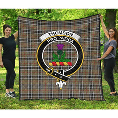 Thomson Camel Tartan Crest Quilt