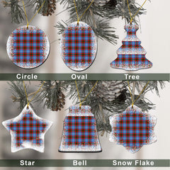 Trotter Tartan Christmas Ceramic Ornament - Snow Style