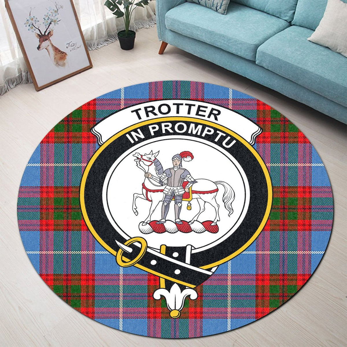 Trotter Tartan Crest Round Rug