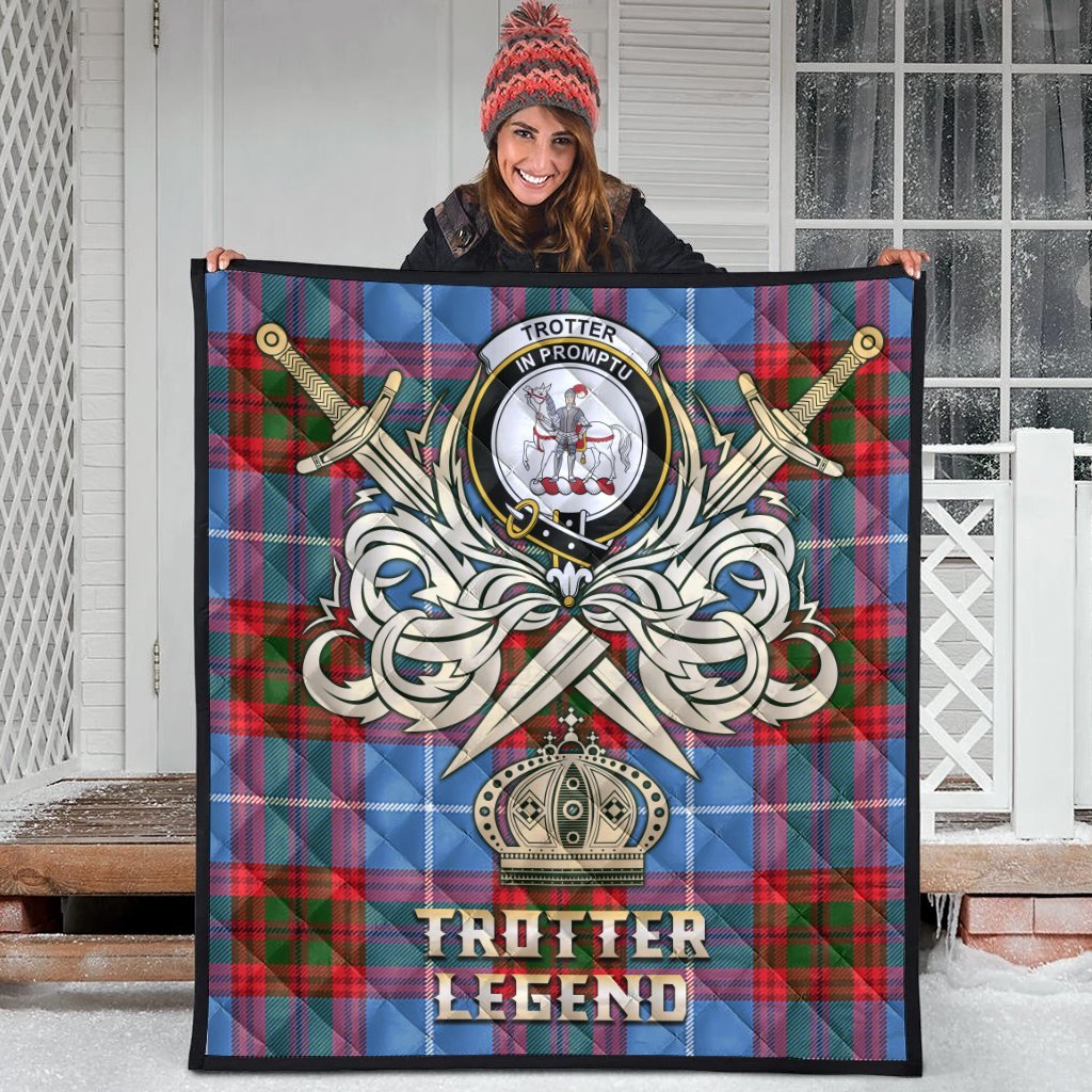 Trotter Tartan Crest Legend Gold Royal Premium Quilt