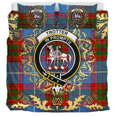 Trotter Tartan Crest Bedding Set - Golden Thistle Style