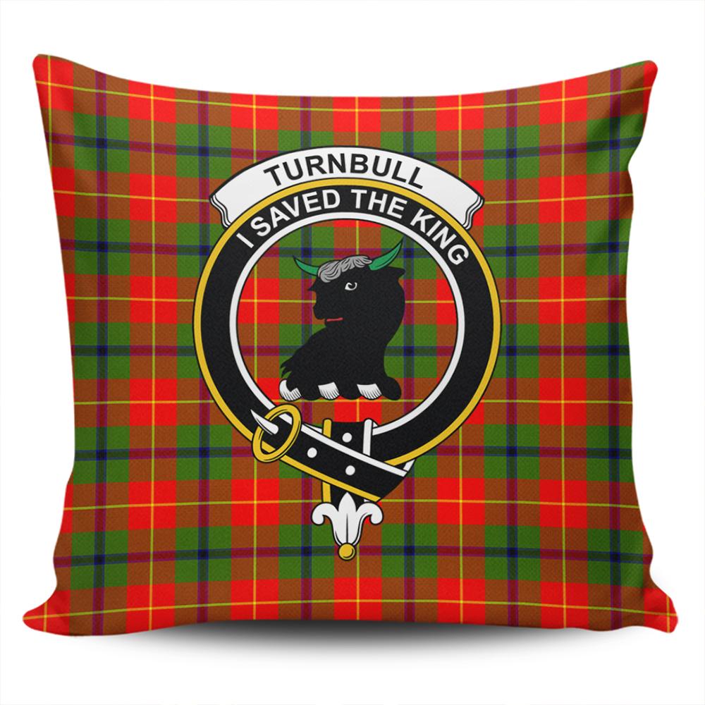 Scottish Turnbull Dress Tartan Crest Pillow Cover - Tartan Cushion Cover
