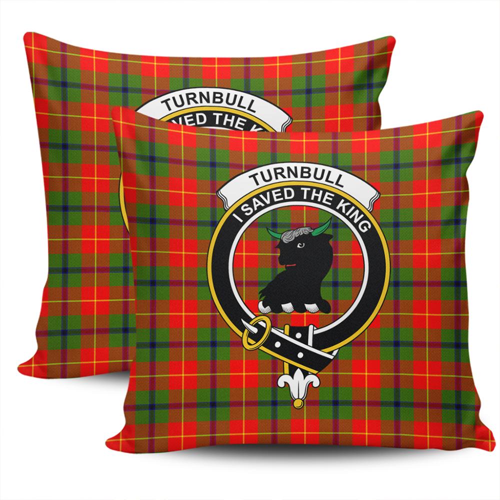 Scottish Turnbull Dress Tartan Crest Pillow Cover - Tartan Cushion Cover