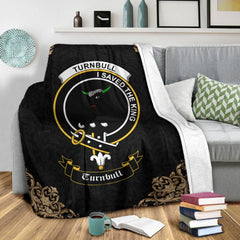 Turnbull Crest Tartan Premium Blanket Black