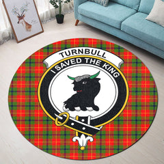 Turnbull Dress Tartan Crest Round Rug
