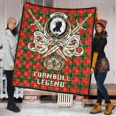 Turnbull Dress Tartan Crest Legend Gold Royal Premium Quilt