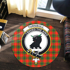 Turnbull Dress Tartan Crest Round Rug