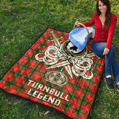 Turnbull Dress Tartan Crest Legend Gold Royal Premium Quilt
