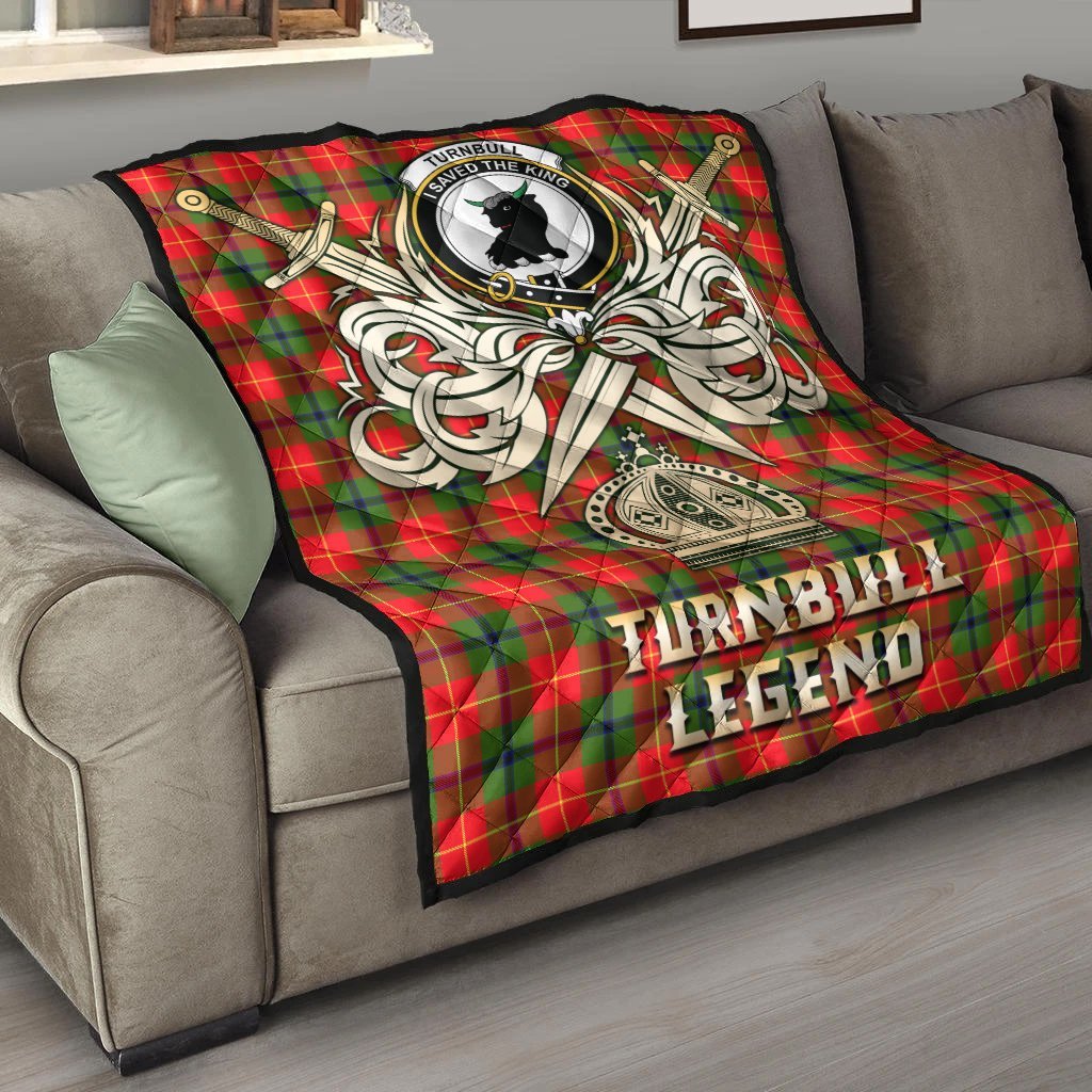 Turnbull Dress Tartan Crest Legend Gold Royal Premium Quilt