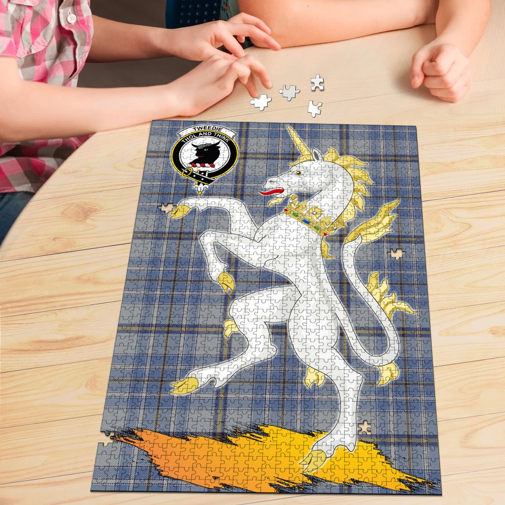 Tweedie Tartan Crest Unicorn Scotland Jigsaw Puzzles