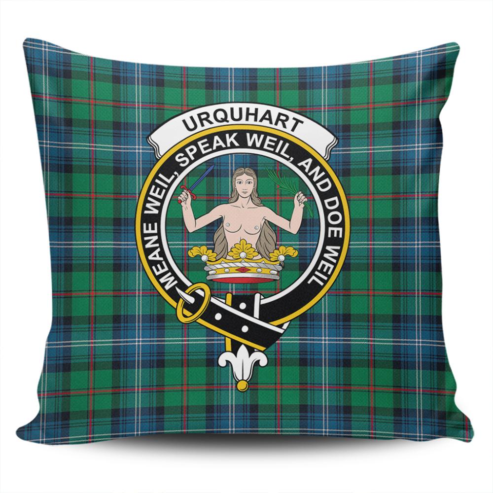 Scottish Urquhart Ancient Tartan Crest Pillow Cover - Tartan Cushion Cover
