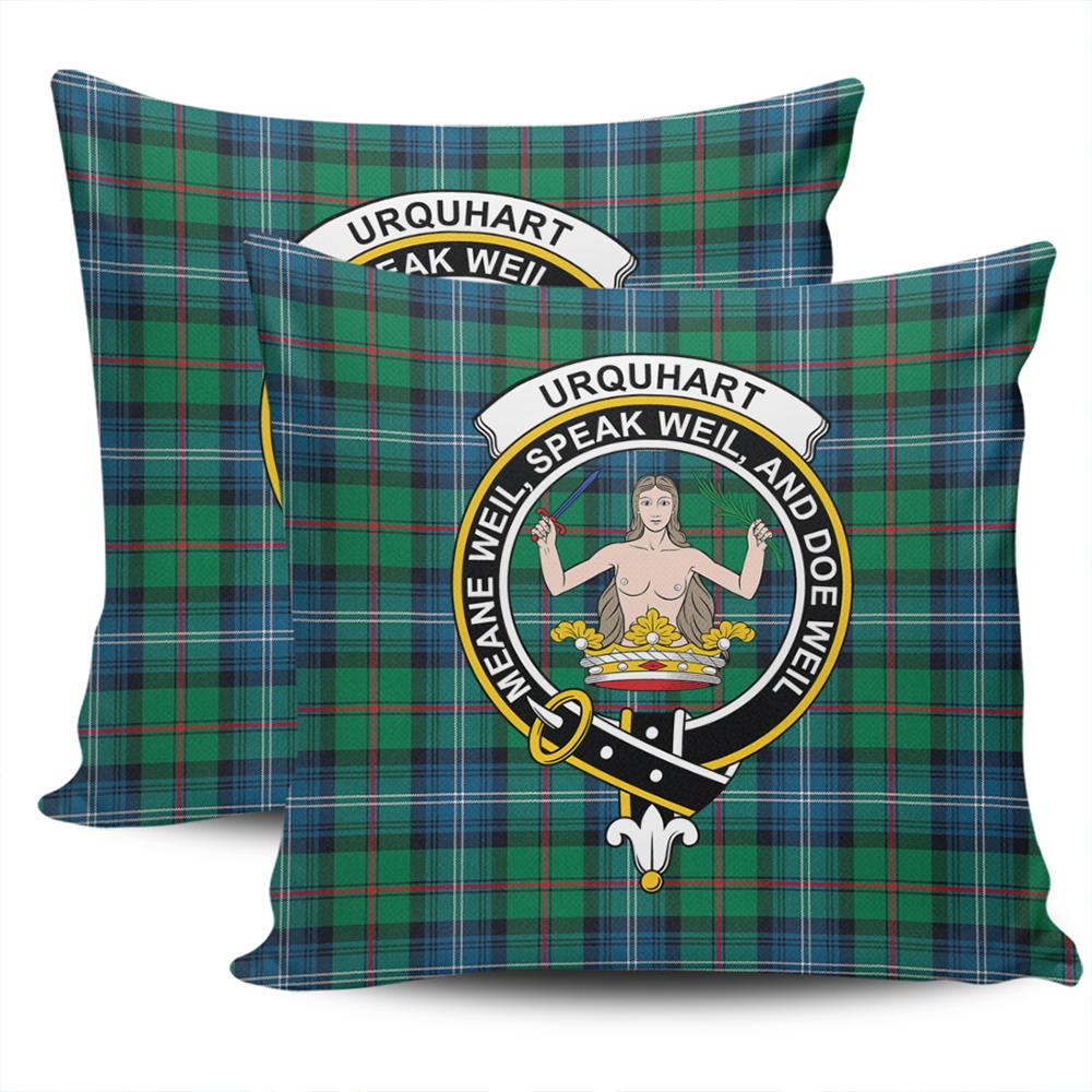 Scottish Urquhart Ancient Tartan Crest Pillow Cover - Tartan Cushion Cover