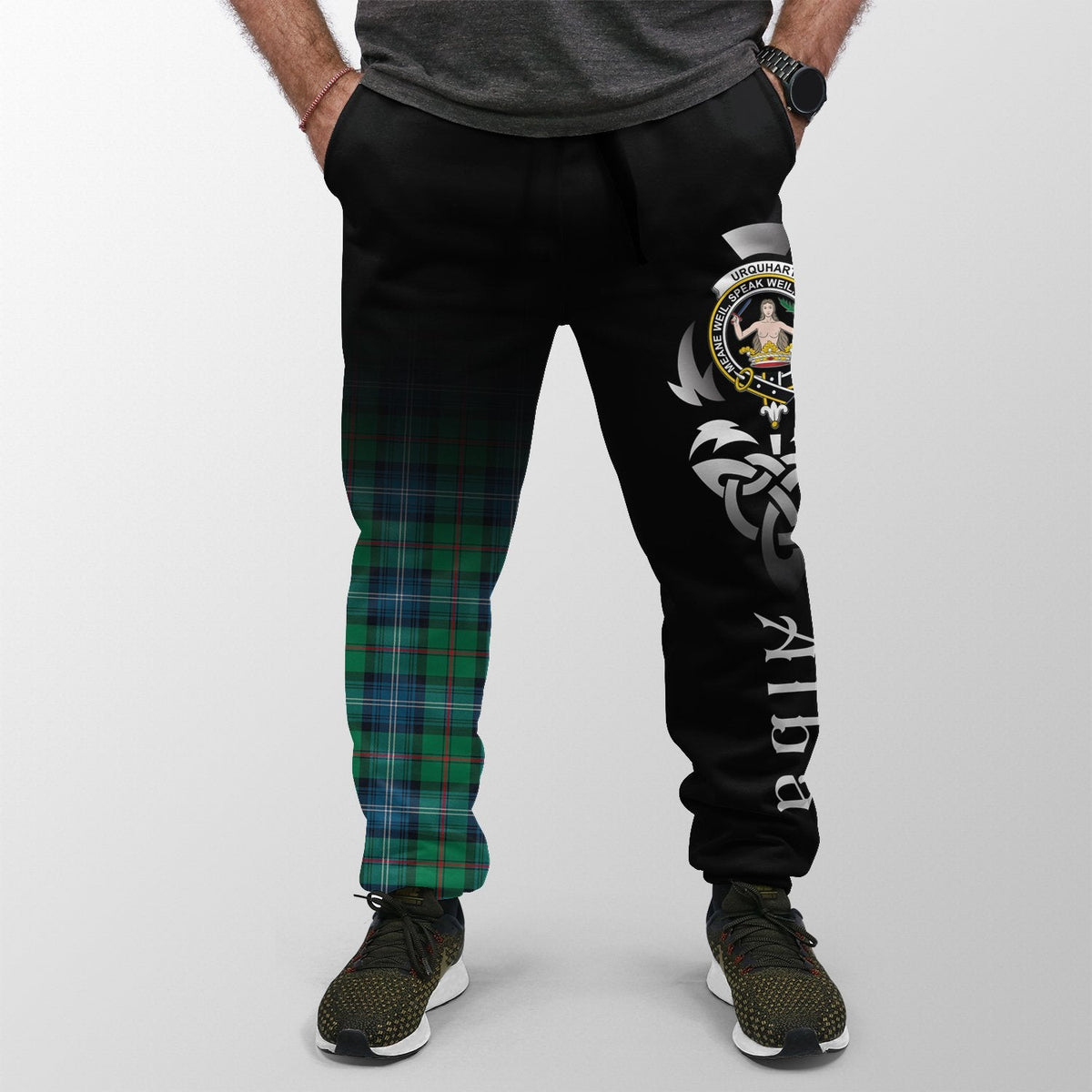 Urquhart Ancient Tartan Crest Jogger Sweatpants - Alba Celtic Style