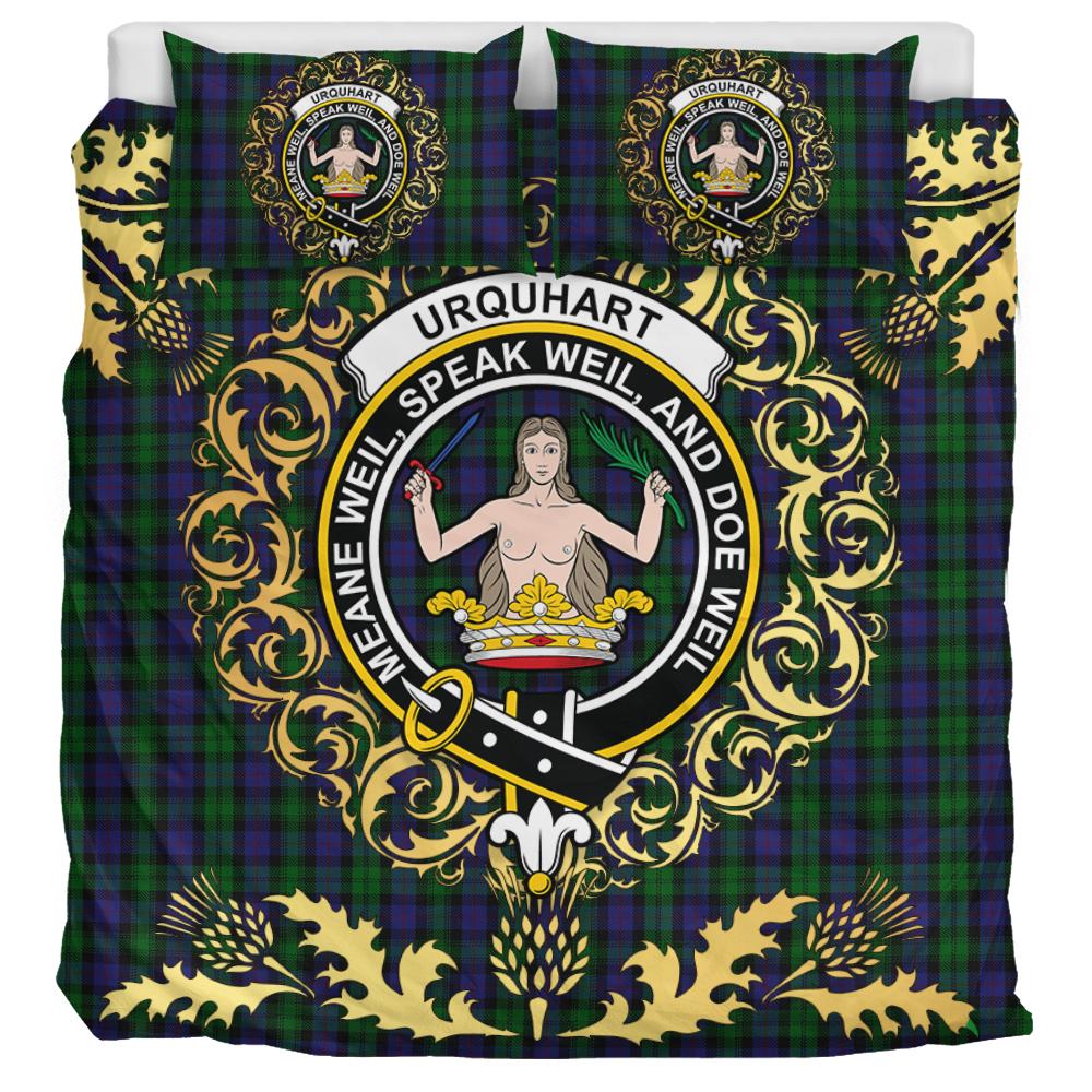 Urquhart 02 Tartan Crest Bedding Set - Golden Thistle Style