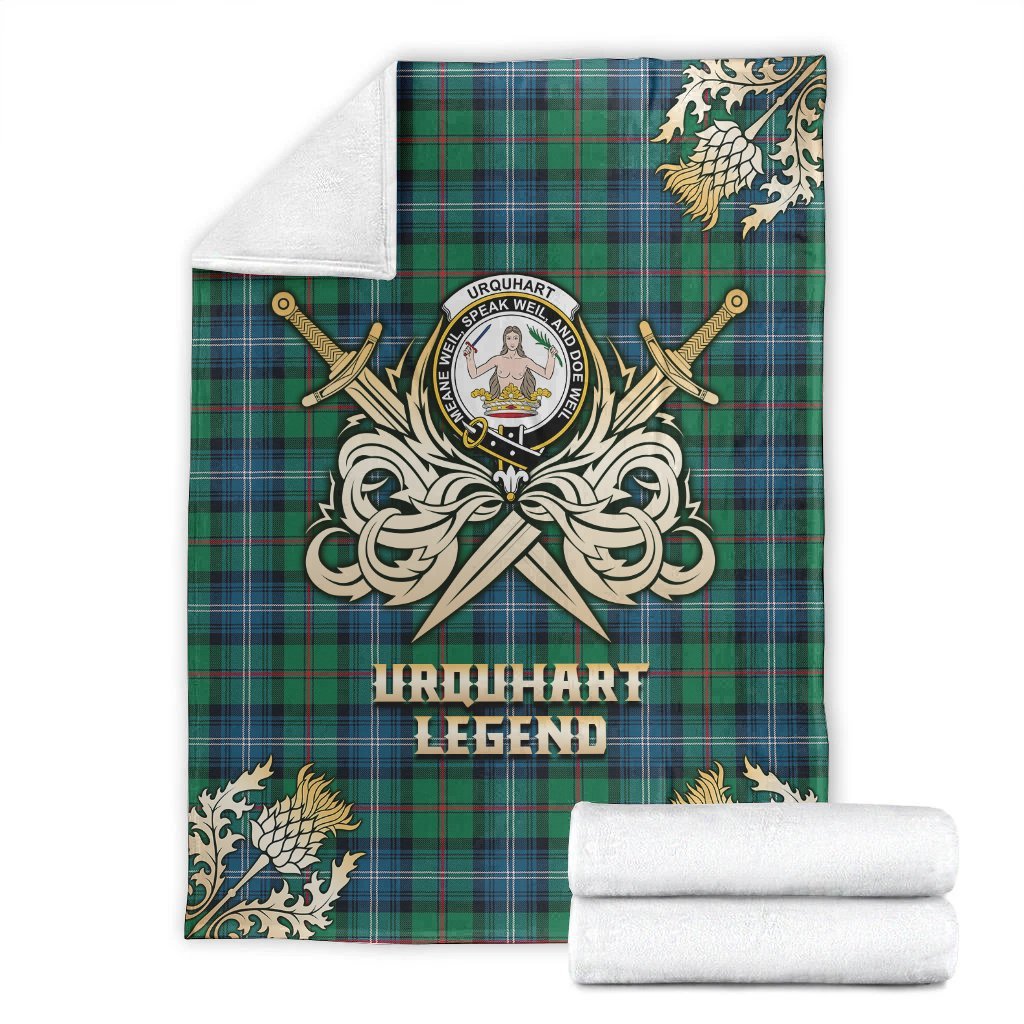 Urquhart Ancient Tartan Gold Courage Symbol Blanket