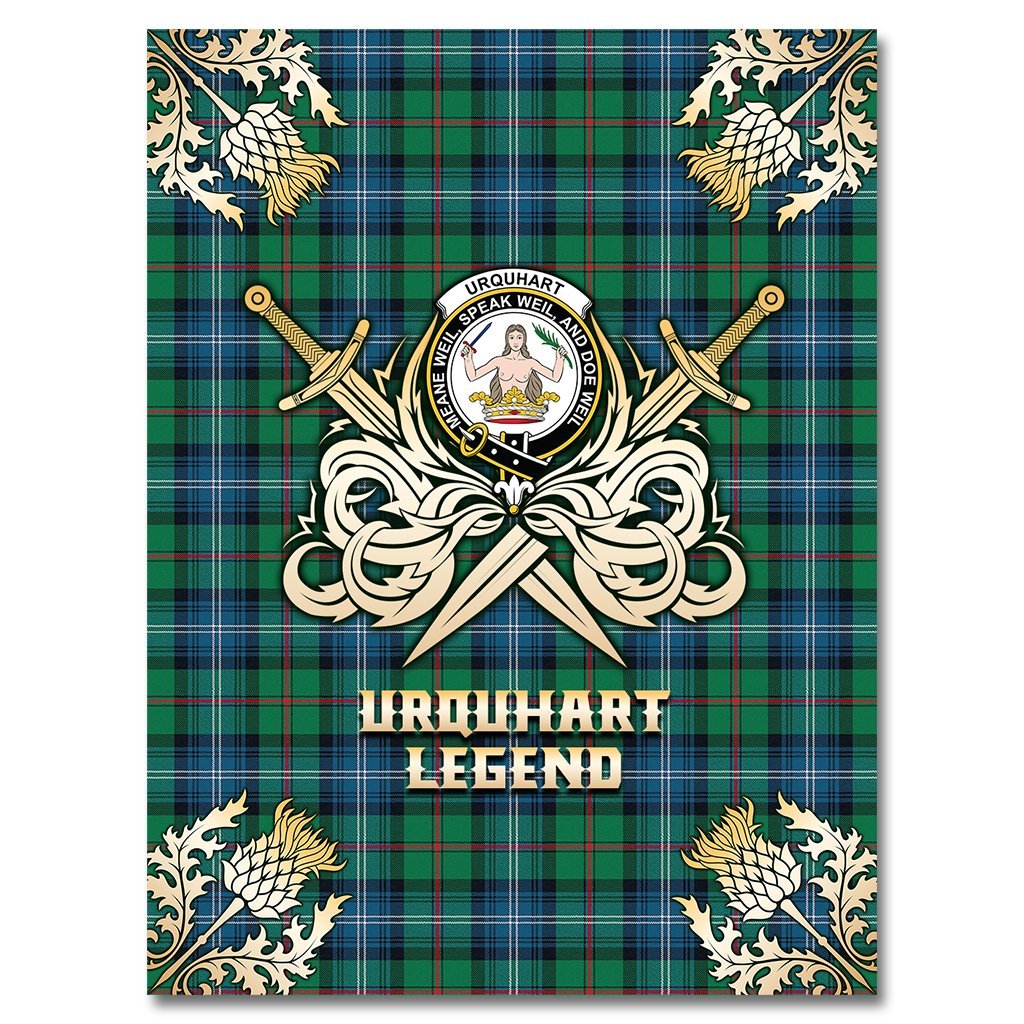 Urquhart Ancient Tartan Gold Courage Symbol Blanket