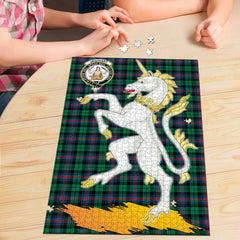 Urquhart Broad Red Ancient Tartan Crest Unicorn Scotland Jigsaw Puzzles