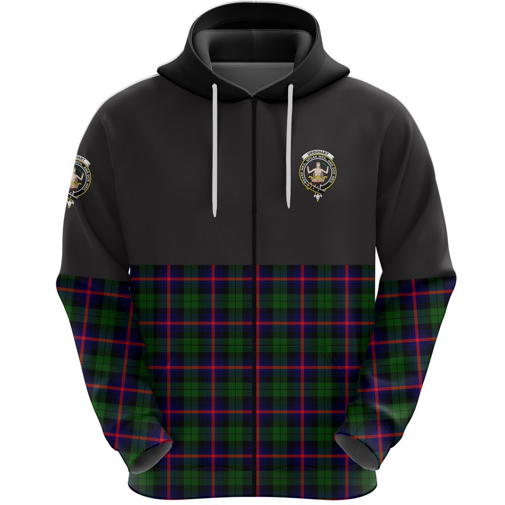 Urquhart Modern Clan Half Of Tartan Zipper Hoodie