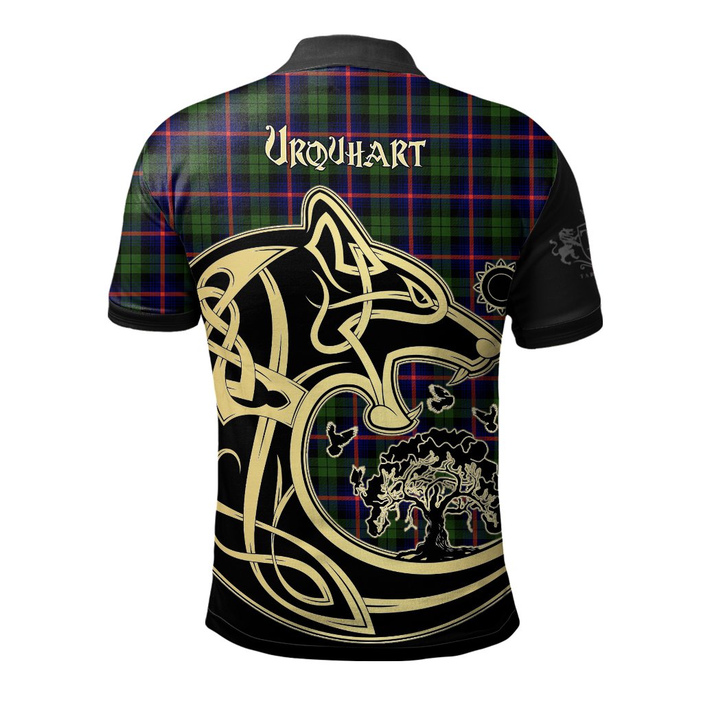 Urquhart Modern Tartan Polo Shirt Viking Wolf