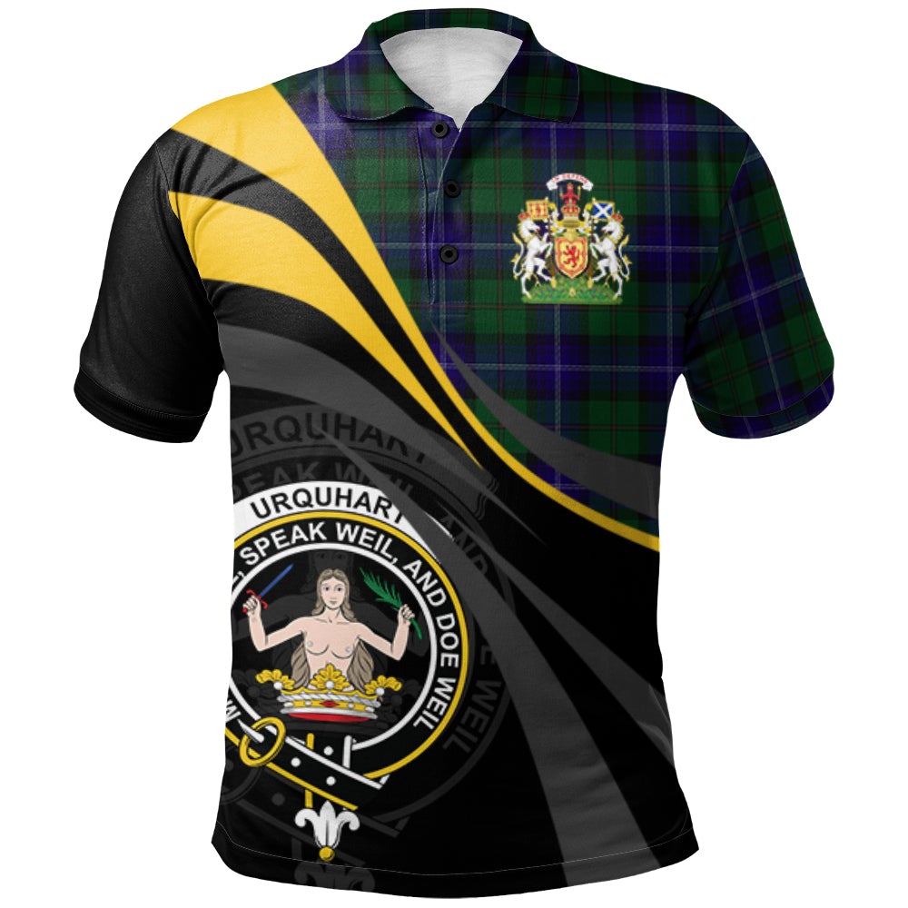 Urquhart White Line Tartan Polo Shirt - Royal Coat Of Arms Style
