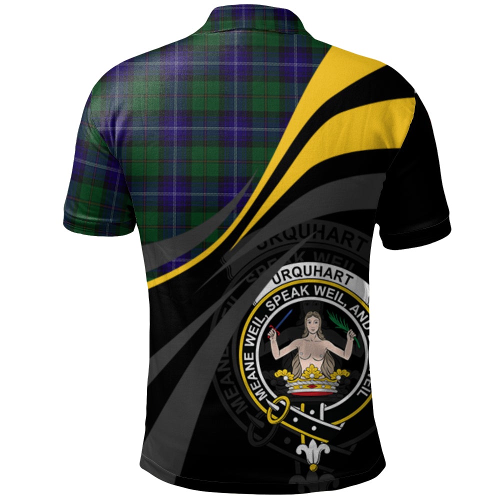 Urquhart White Line Tartan Polo Shirt - Royal Coat Of Arms Style