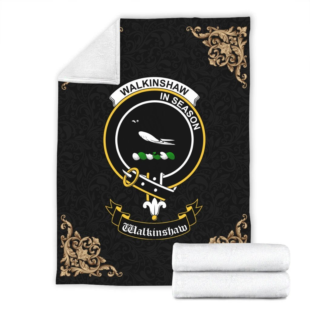 Walkinshaw Crest Tartan Premium Blanket Black