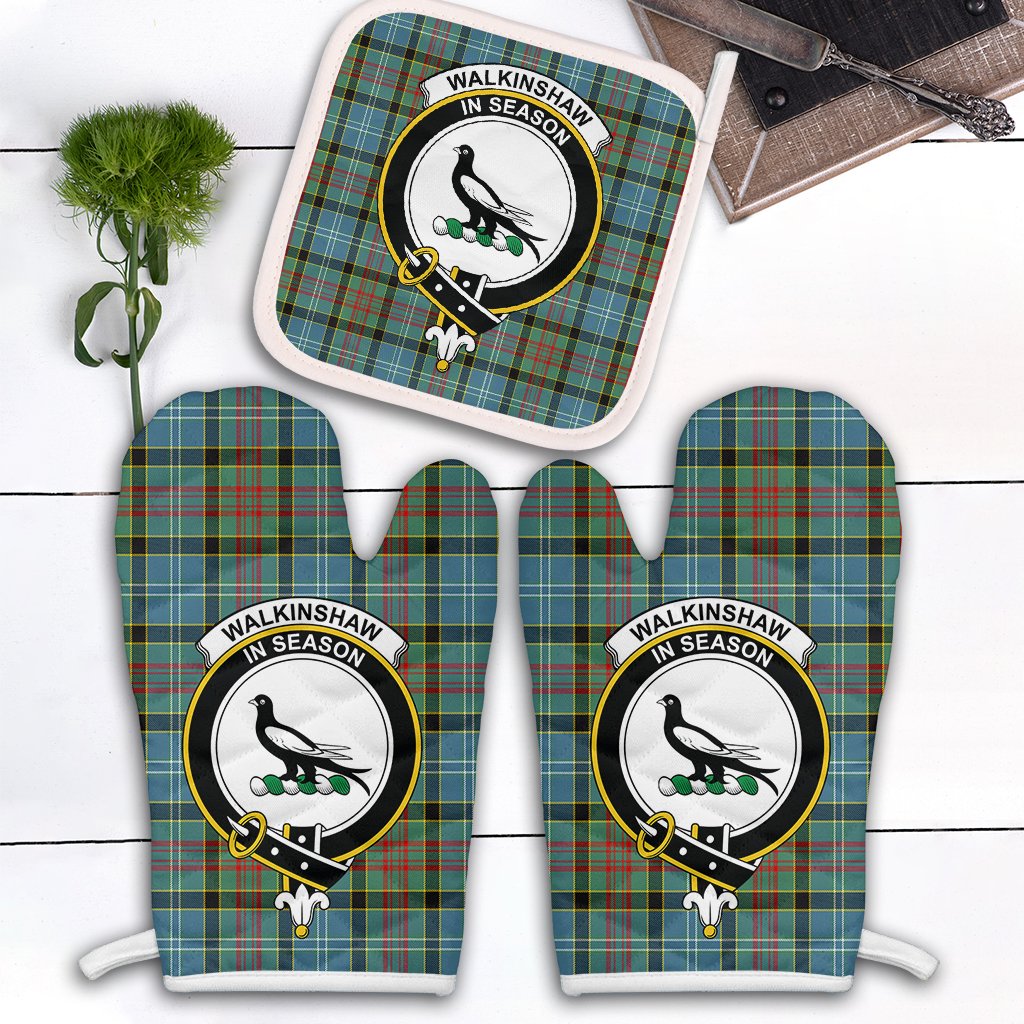 Walkinshaw Tartan Crest Oven Mitt And Pot Holder (2 Oven Mitts + 1 Pot Holder)