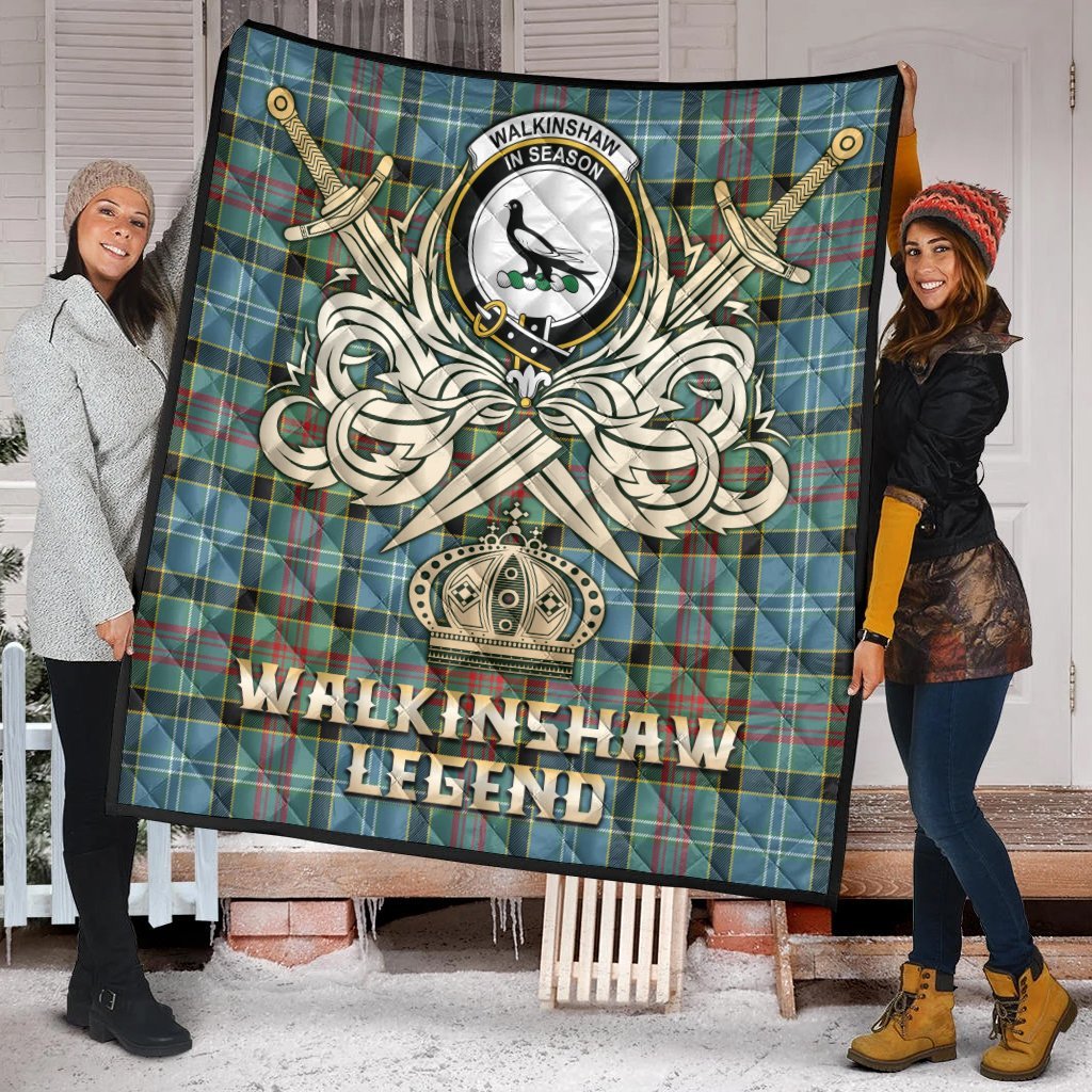 Walkinshaw Tartan Crest Legend Gold Royal Premium Quilt