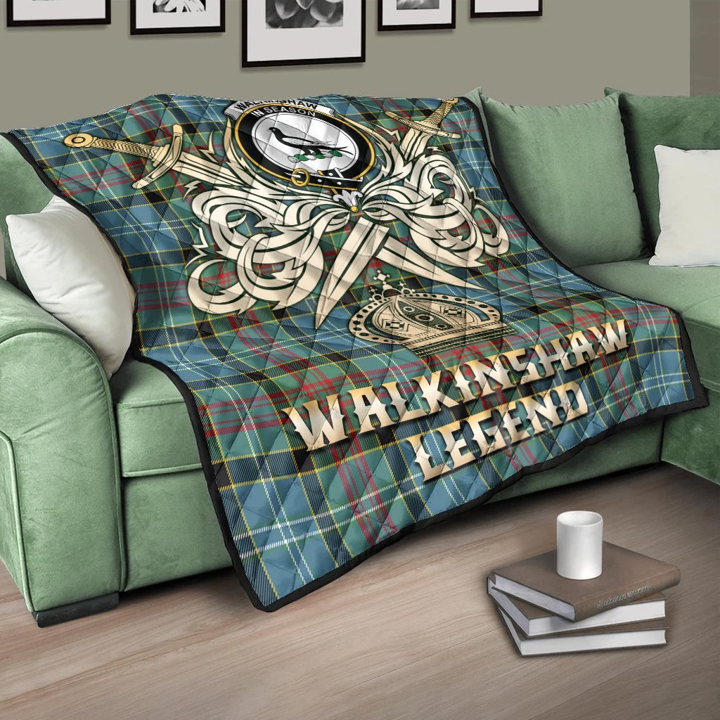 Walkinshaw Tartan Crest Legend Gold Royal Premium Quilt