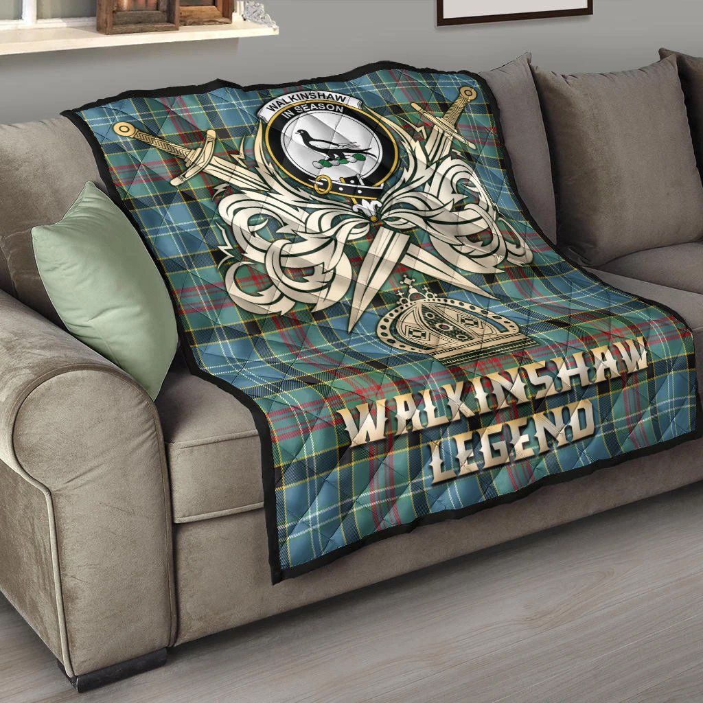 Walkinshaw Tartan Crest Legend Gold Royal Premium Quilt